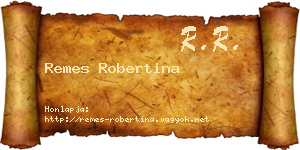Remes Robertina névjegykártya